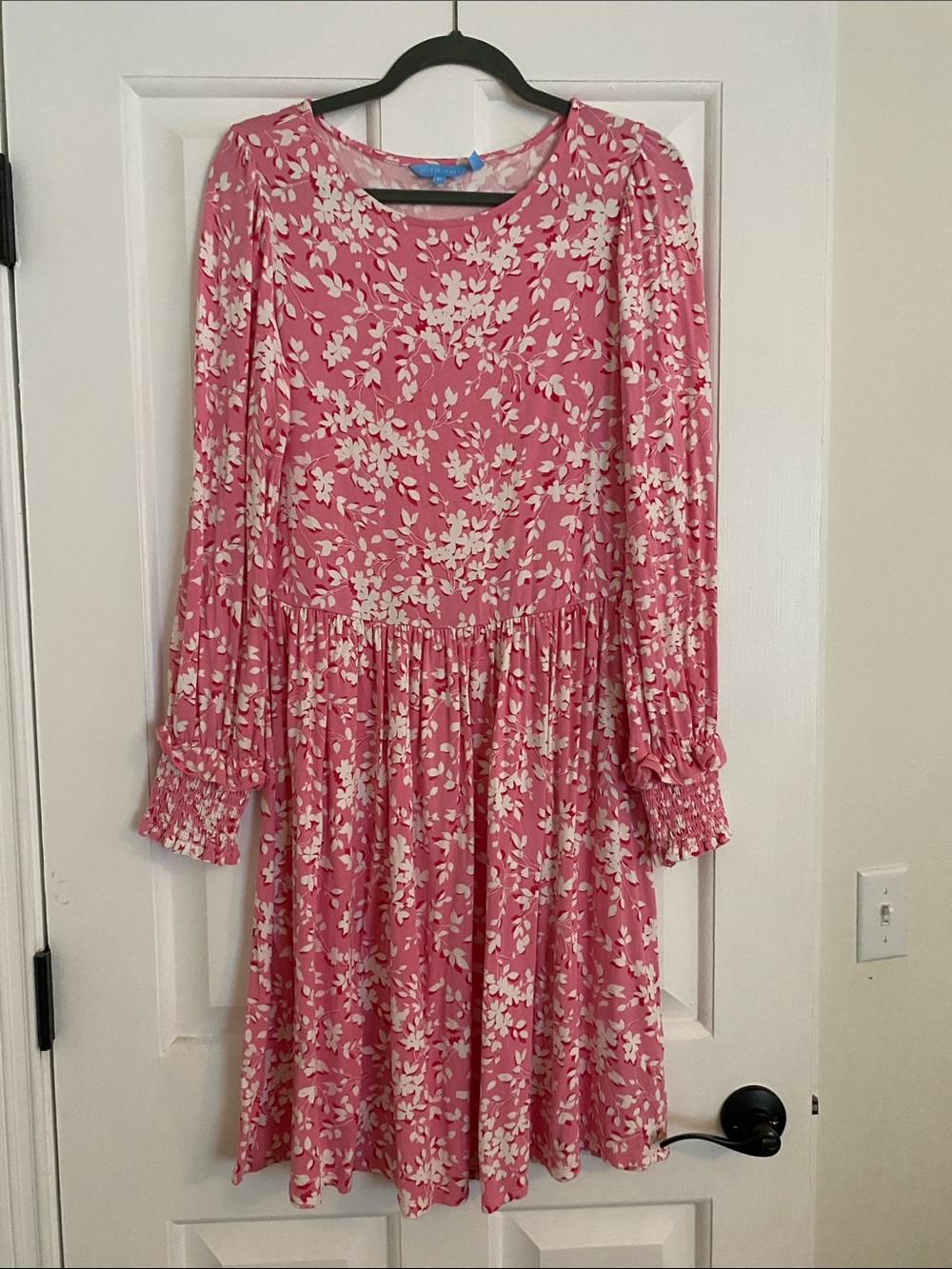 Draper James Pink Floral Long Sleeve Casual Dress